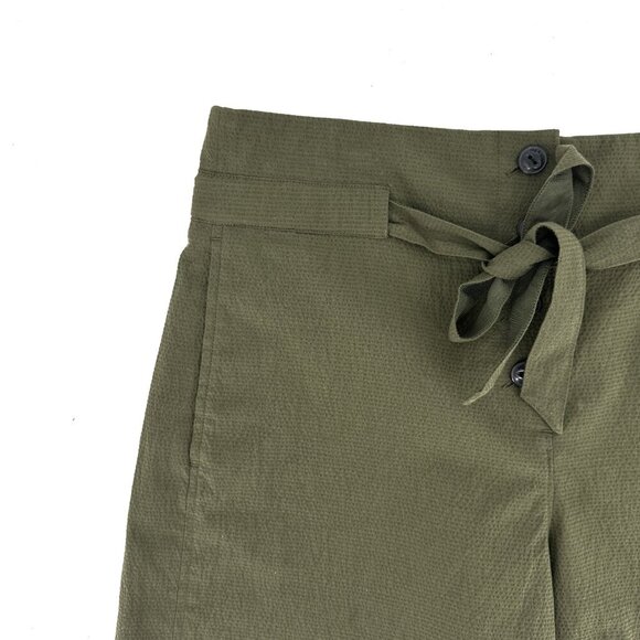 NWT Rag & Bone Camille Belted Seersucker High Waist Shorts Olive Green Size 0 - Picture 4 of 10